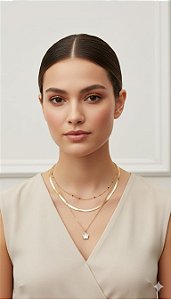 Conjunto Colar Dourado