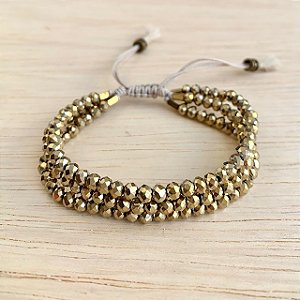 PULSEIRA CRISTAL BOHO DOURADA