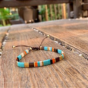PULSEIRA MIYUKI TILA LARANJA E TURQUESA