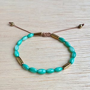 PULSEIRA MADREPÉROLA OVAL VERDE