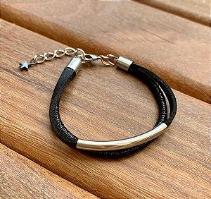 PULSEIRA HOLLY COURO PRETA