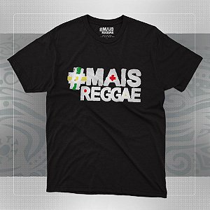 Camiseta #MaisReggae Preta em Algodão