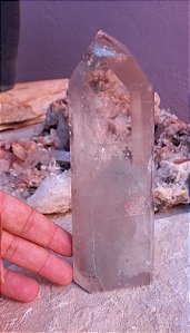Ponta de Cristal Transparente com Lodolita