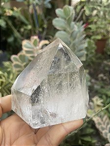 Ponta de Cristal Transprente Lapidada