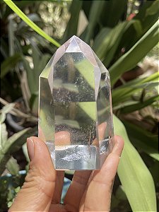 Ponta de Cristal Transparente Lapidada