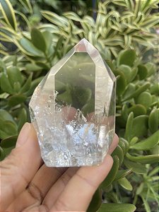 Ponta Cristal Transparente com Arco-íris