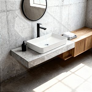 Cuba de cerâmica para banheiro/lavabo 61x35x11 cm