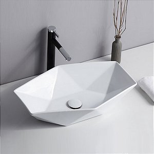 Cuba de cerâmica para banheiro/lavabo/pia Luxo 63x41x13 cm