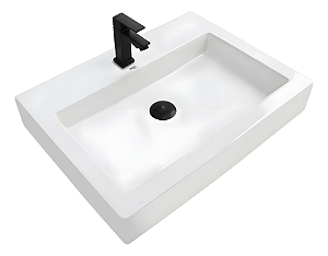 Cuba Sobrepor de cerâmica para banheiro/lavabo 63x47x11 cm