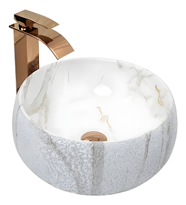 Cuba Pia Louça Cerâmica Apoio Banheiro 39x39cm Luxo White
