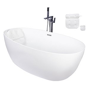 Kit Banheira Freestanding De Luxo 1.70m c/ Misturador Cromado