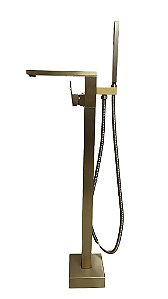 Misturador Monocomando De Piso Para Banheira Smart Norte Dourado Escovado