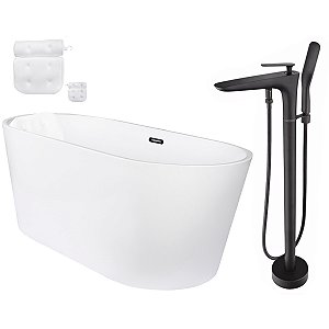 Kit Banheira Freestanding Venezza 1.50m c/Misturador Preto