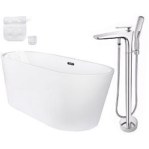 Kit Banheira Freestanding Venezza 1.50m c/Misturador Cromado