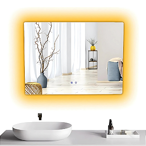 Espelho LED Banheiro Dual Touch c/ Desembaçador 80x60 cm