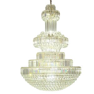Lustre Cristal Imperial Cromado D80xH120CM -Smart Norte