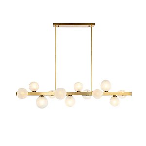 Lustre Esfera Barra Dourada 113CM - Smart Norte
