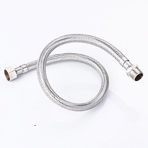 Engate Mangueira Flexível Trançado Aço Inox 60cm Quente Fria