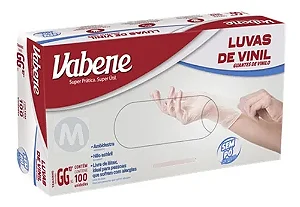 LUVA DE VINIL S/PO TAM GG 100UN VABENE
