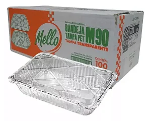 BANDEJA ALUMINIO M90 220ML 100UN - MELLO