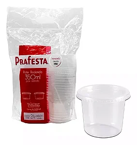 KIT POTE REDONDO 350ML 24UN  -LIVRE DE BPA - PRAFESTA