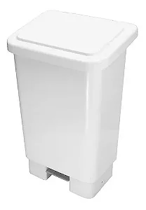 LIXEIRA RET HASTE FERRO C/PEDAL 50L BRANCO JSN