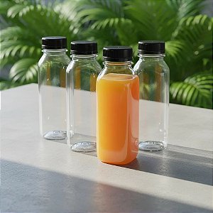 GARRAFA CRISTAL PET 300ML C/ TAMPA 100UN - MULTPLAST