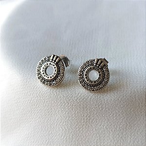 Brinco estilo coroa inspiração prata 925