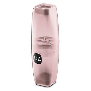 Porta Escova Premium Rosa Translúcido com Tampa UZ