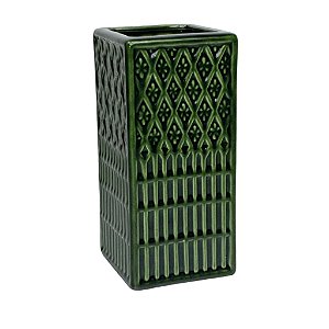 Vaso Mosaico Verde | 10 larg x 22 alt x 10 prof