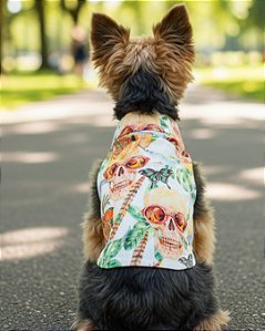 Camisa para Cachorro 100% Algodão - COLEÇÃO CAVEIRA TROPICAL