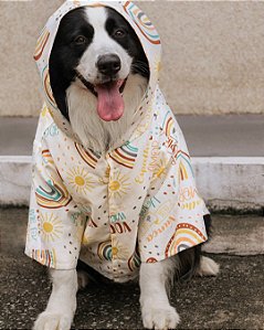 FRASES ARCO ÍRIS - Capa de Chuva para Cachorro