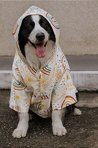 FRASES ARCO ÍRIS - Capa de Chuva para Cachorro
