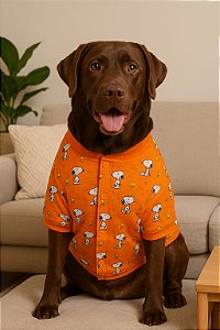 SNOOPY LARANJA - Roupa de Frio Pet