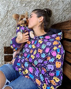 Roupa de Frio Humano e Pet - DOG'S ROXO