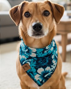 Bandana Pet - HIBISCO AZUL