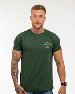Camiseta verde musgo básica símbolos