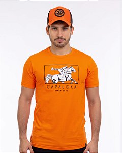 Camiseta laranja capa loka the best cavalo