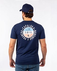 Camiseta marinho estampa costas superior qualit