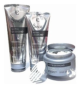 Kit Eudora Siàge Nutri Diamond Shampoo + Condicionador + Máscara Capilar