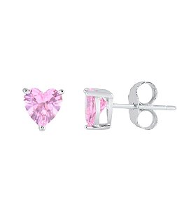 Brinco Gift Pink em prata e ródio