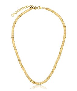 Colar de pastilhas ouro 18K - escolha a cor