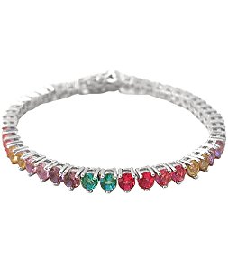 Pulseira riviera candy ródio - 3mm