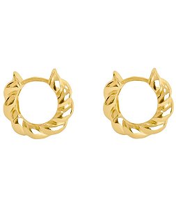 Argola torcida de clique ouro 18K