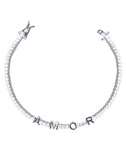 Pulseira riviera amor em ródio