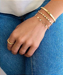 Anel Twist prata e ouro 18K