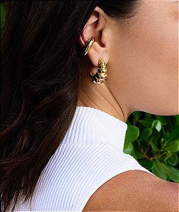 Argola Croissant ouro 18K