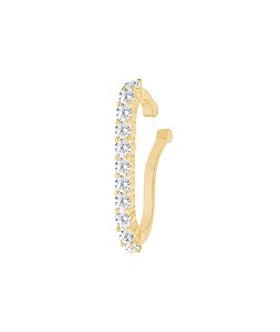 Ear hook cristal em prata e ouro 18K