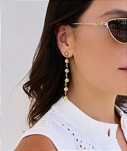 Brinco de esferas ouro 18K