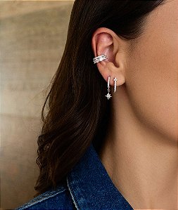 Piercing duplo prata e ródio